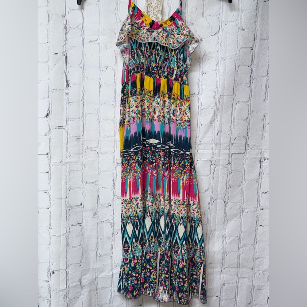 Zoey Multicolor Sleeveless Maxi Dress Girls Size 7